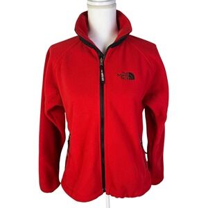 The North Face Fleece Jacket Full Zip Pockets Red Warm Active Small‎